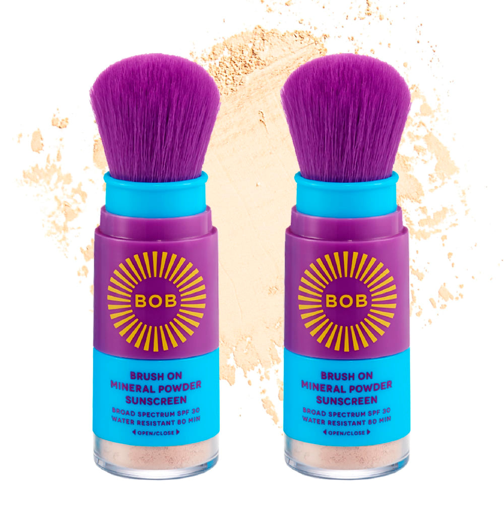 BOB KIDS SPF 30 brush-on bottle closeup highlights easy application for busy families.