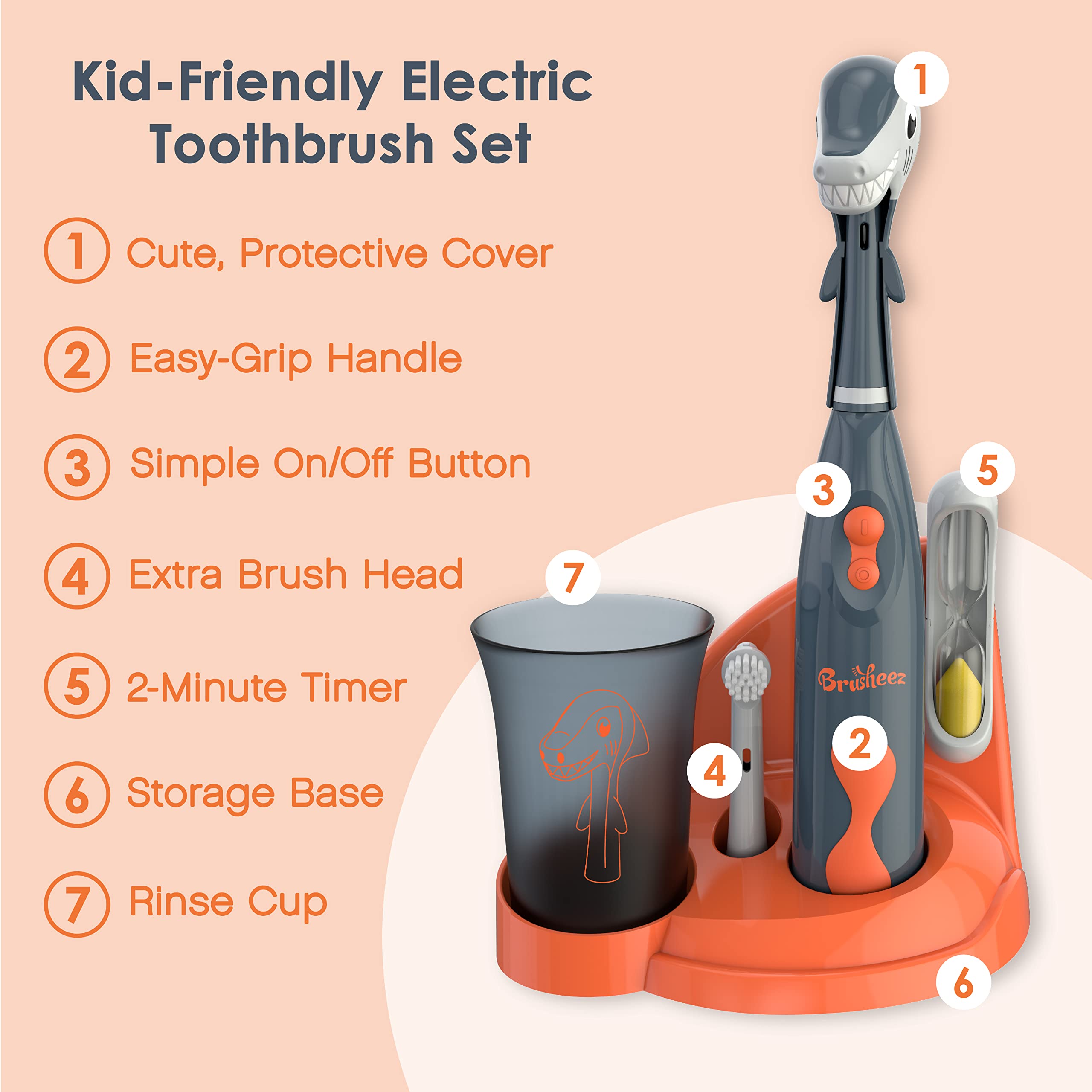 Brusheez Shadow the Shark brush head replacement highlights ongoing hygiene with fresh bristles