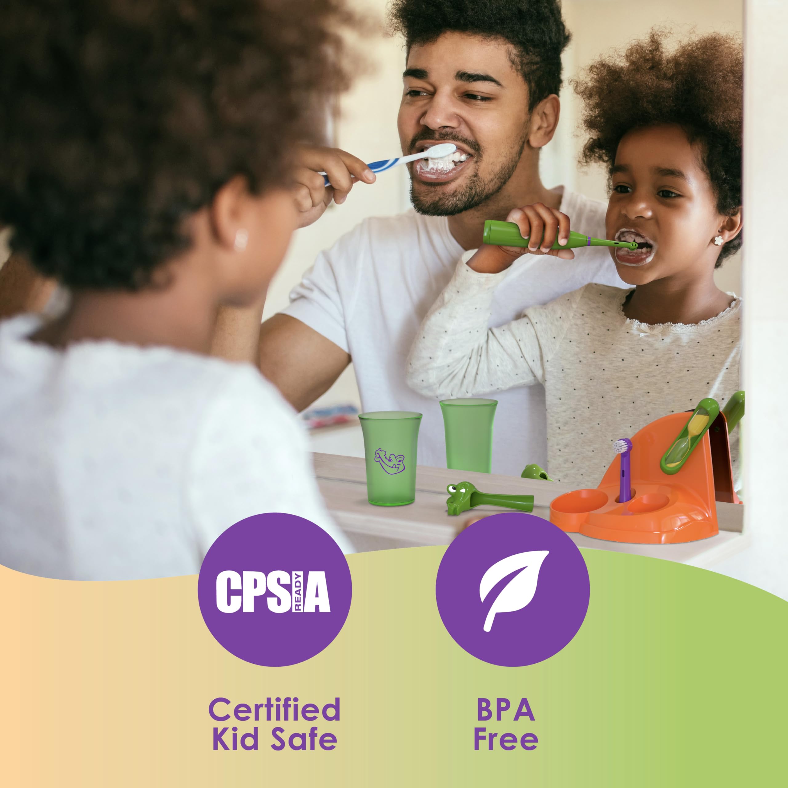Brusheez 2-minute timer helps kids brush for the right duration.