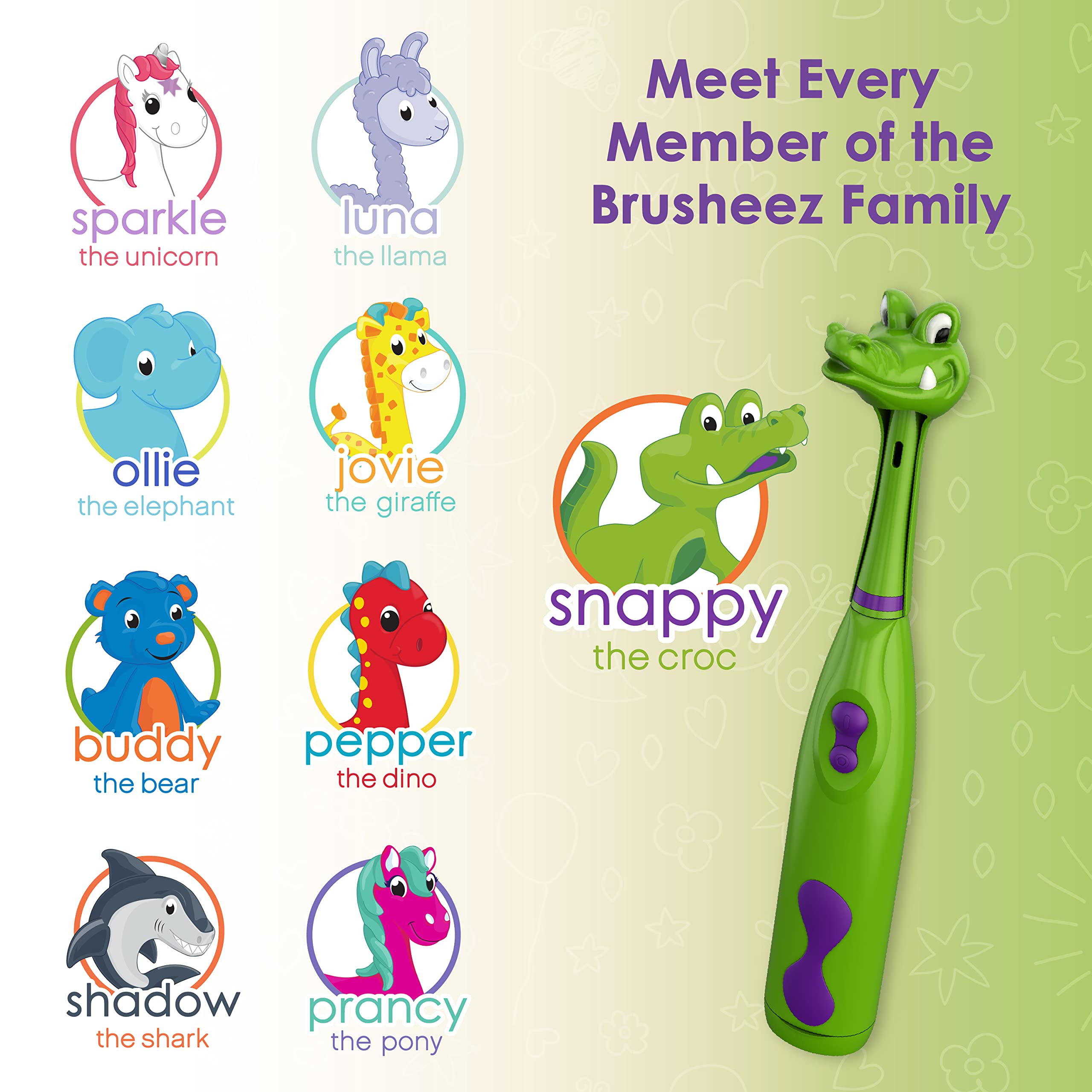 Brusheez packaging showcases contents and safety features for parents.