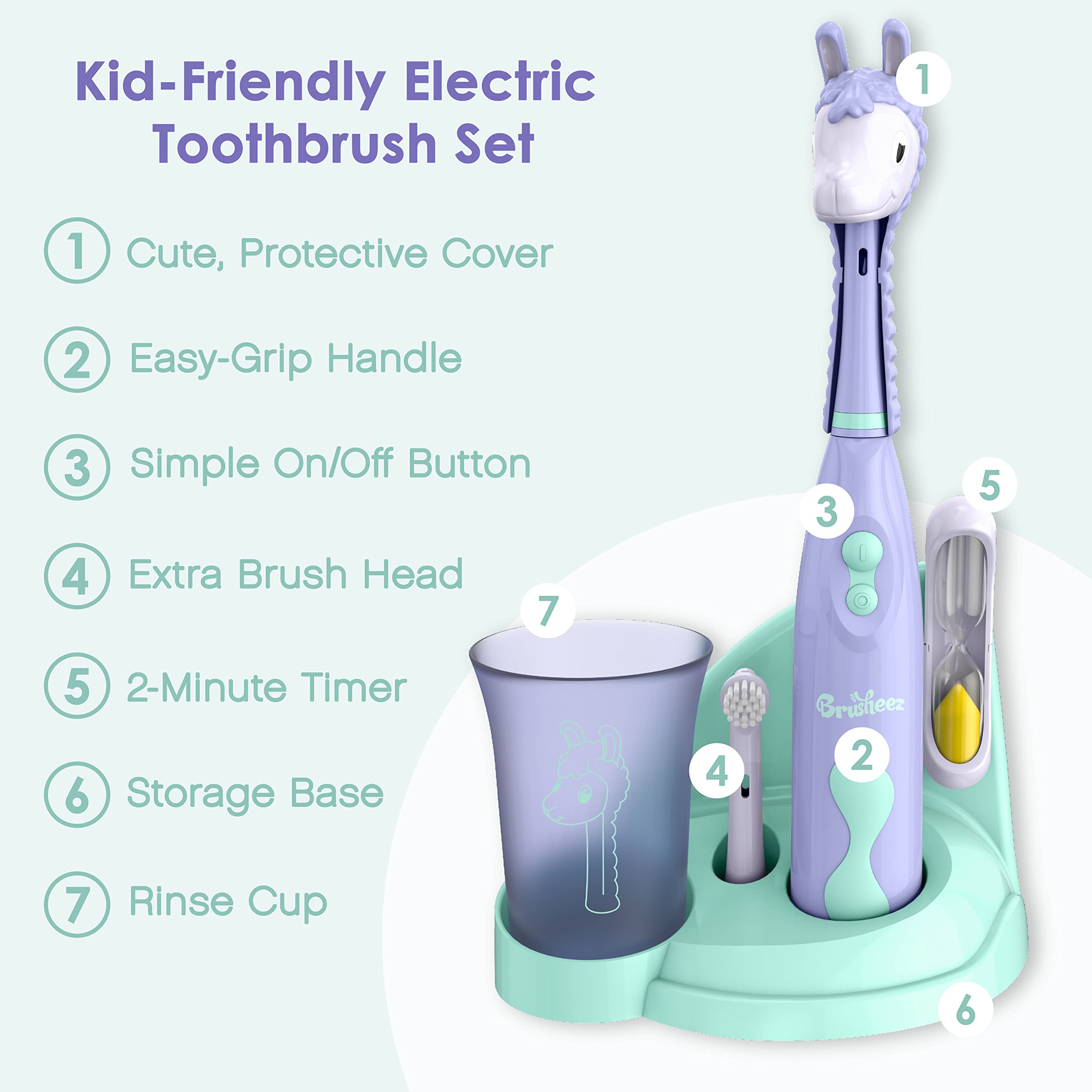 Replacement brush head pack for Brusheez Luna llama kids toothbrush