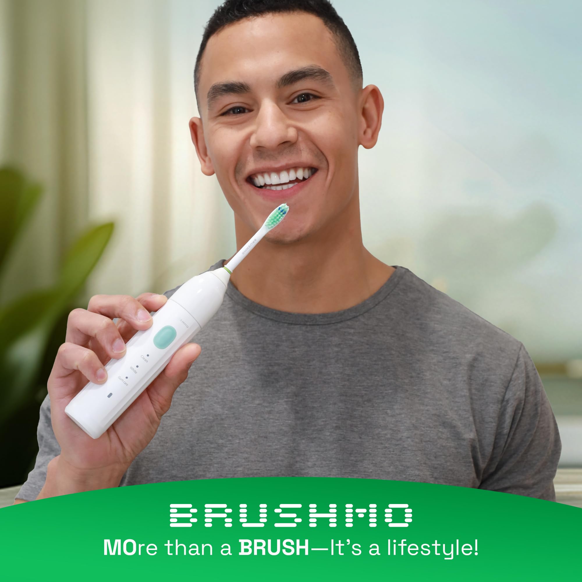 Brushmo packaging in a sleek white box supports neat storage and restocking