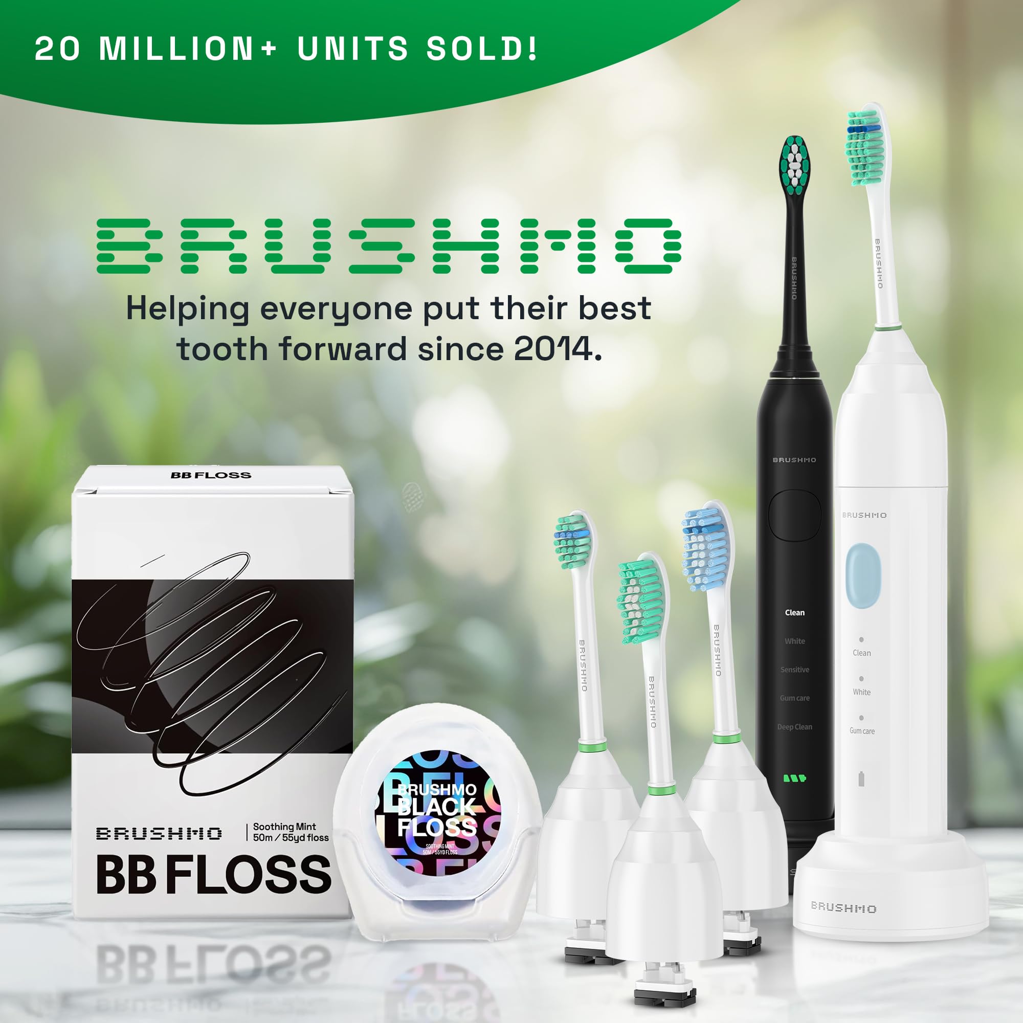 Brushmo rounded-end bristles provide a comfortable brushing experience
