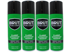BRUT Classic anti-perspirant spray bottle for all-day protection and fresh scent.