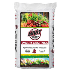 BRUT WORM FARMS organic castings bag front showing pure nutrients for thriving roots.