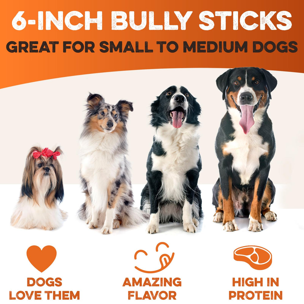 BRUTUS & BARNABY dental-friendly bully stick, helps clean teeth with gnawing.