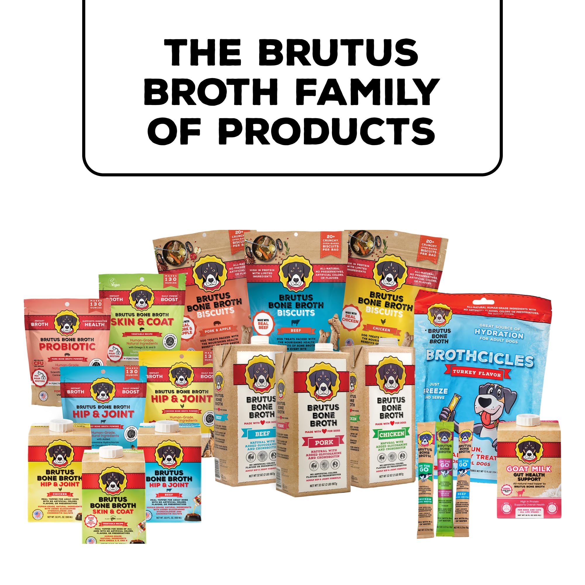 Brutus Bone Broth pork flavor label for palatable servings