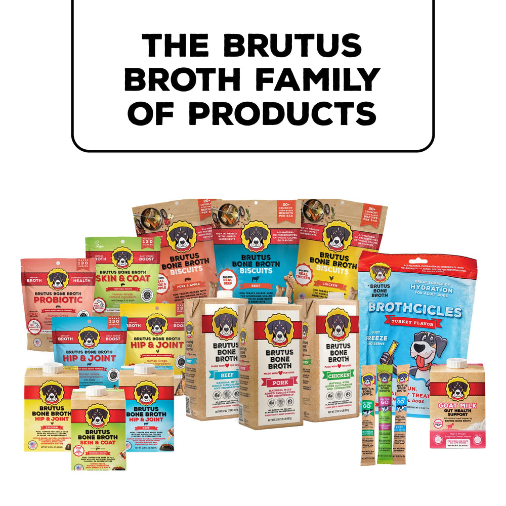 Brutus Bone Broth pork flavor label for palatable servings