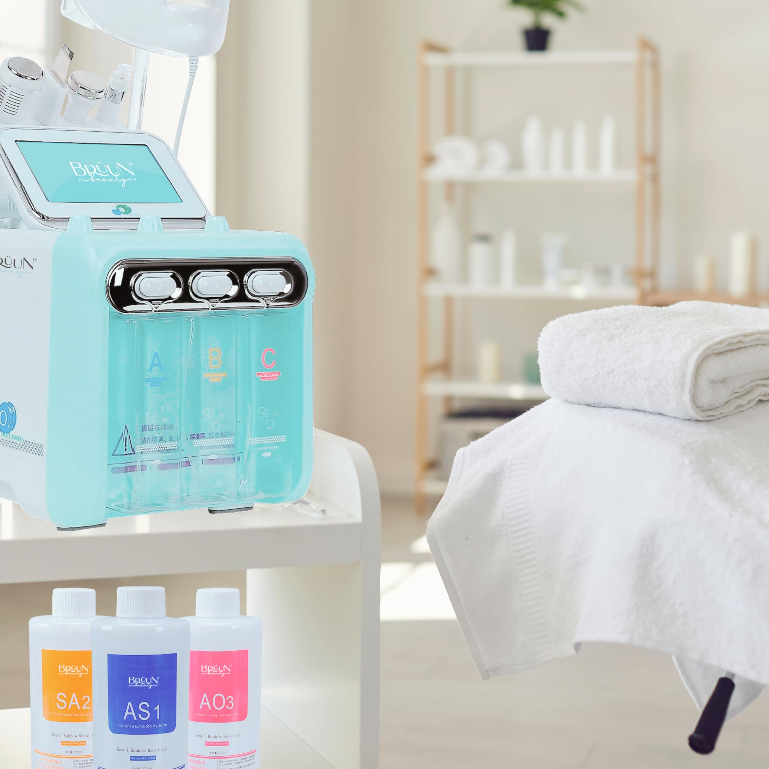 BRÜUN SA2 bottle calms skin while reducing oil for a smoother complexion