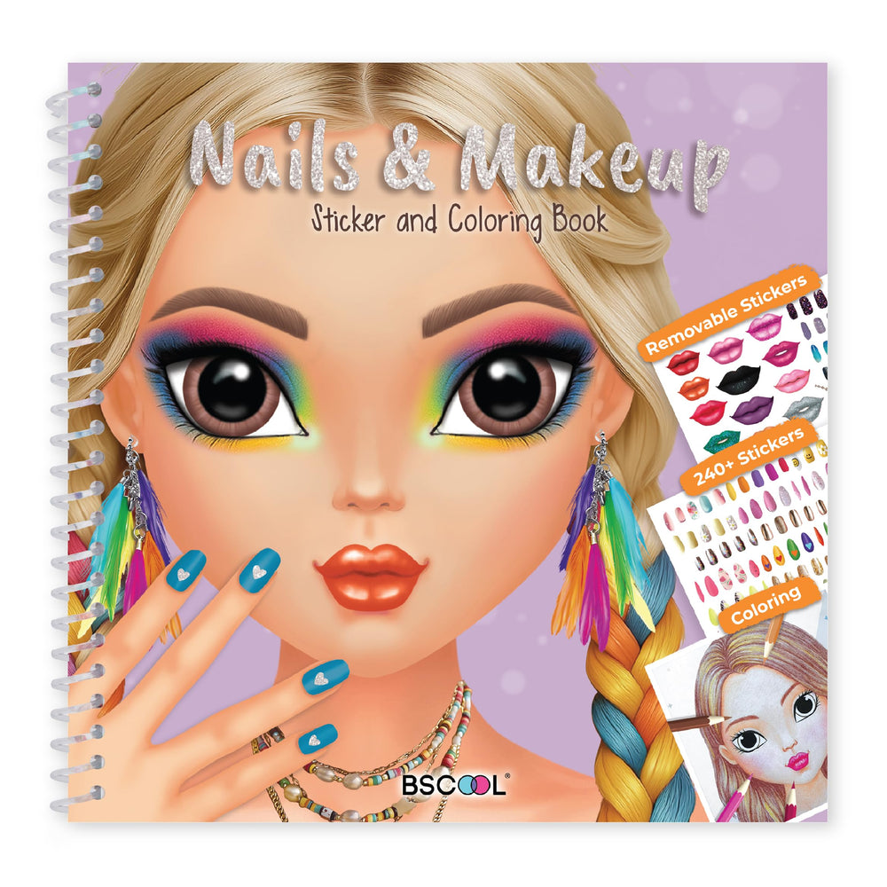 BSCOOL drawing and coloring sticker book cover for creative fashion play