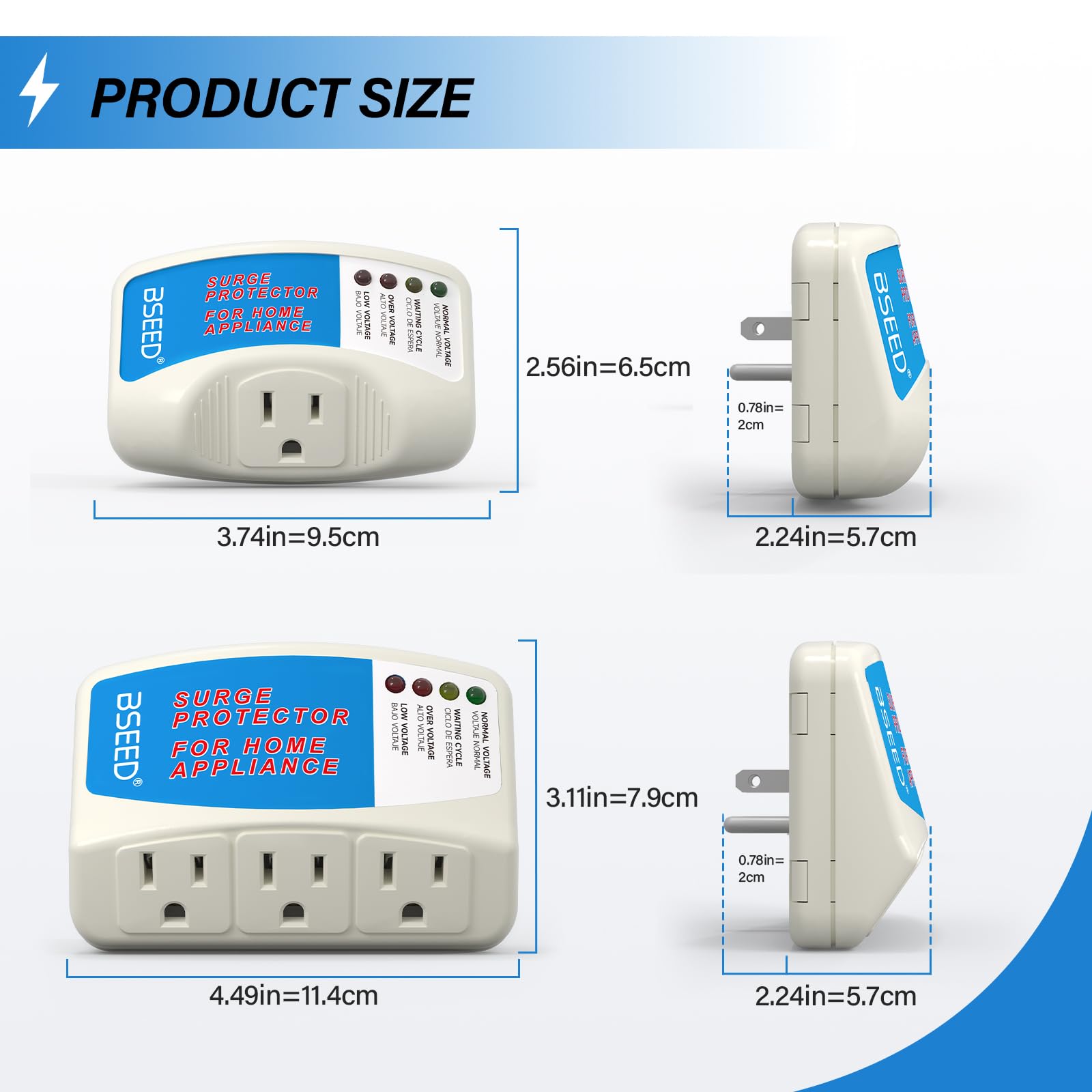 BSEED wall-mount surge protector installed on the wall for neat setup