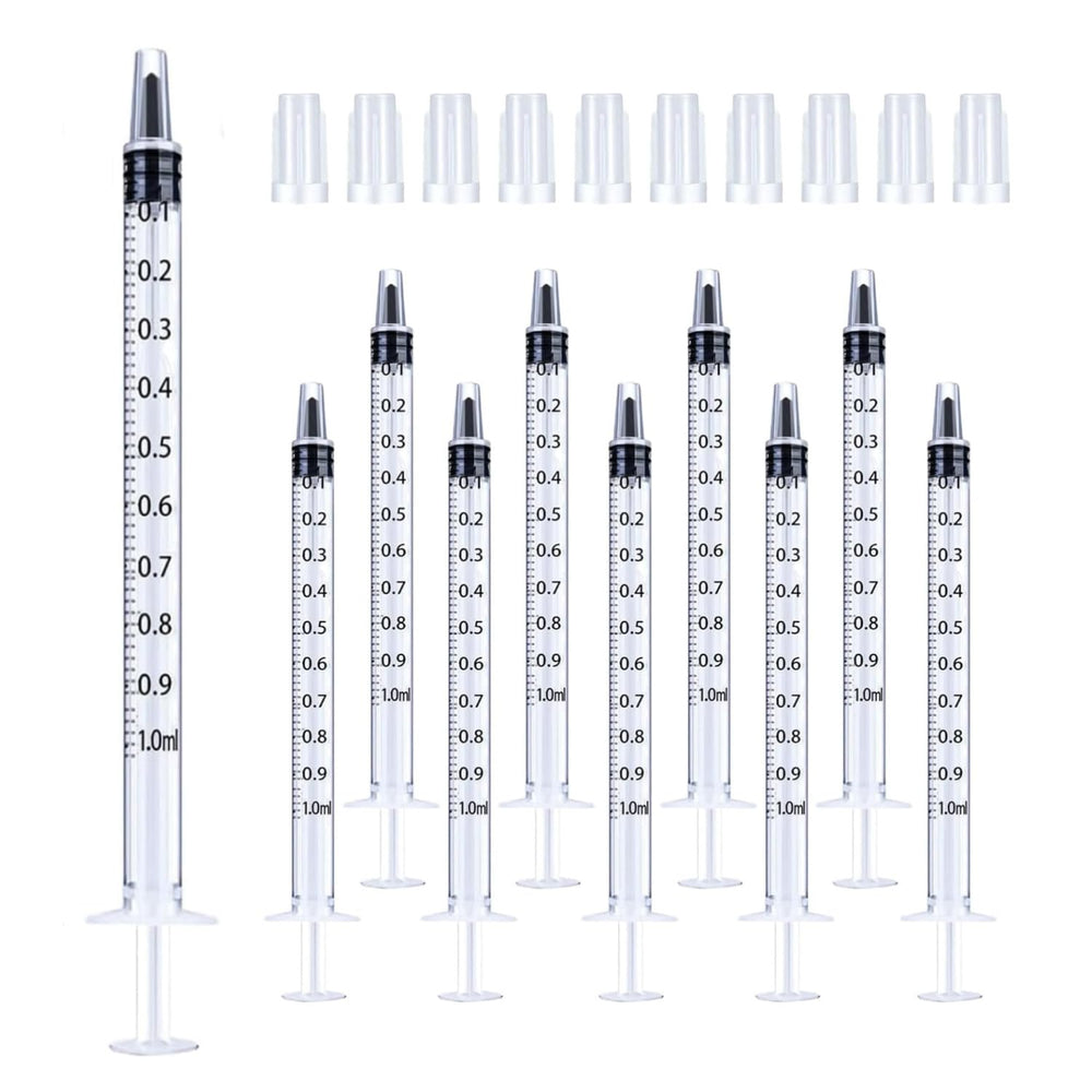 BSeWenerte 30pcs 1ml syringes with cap for safe transfer and feeding.