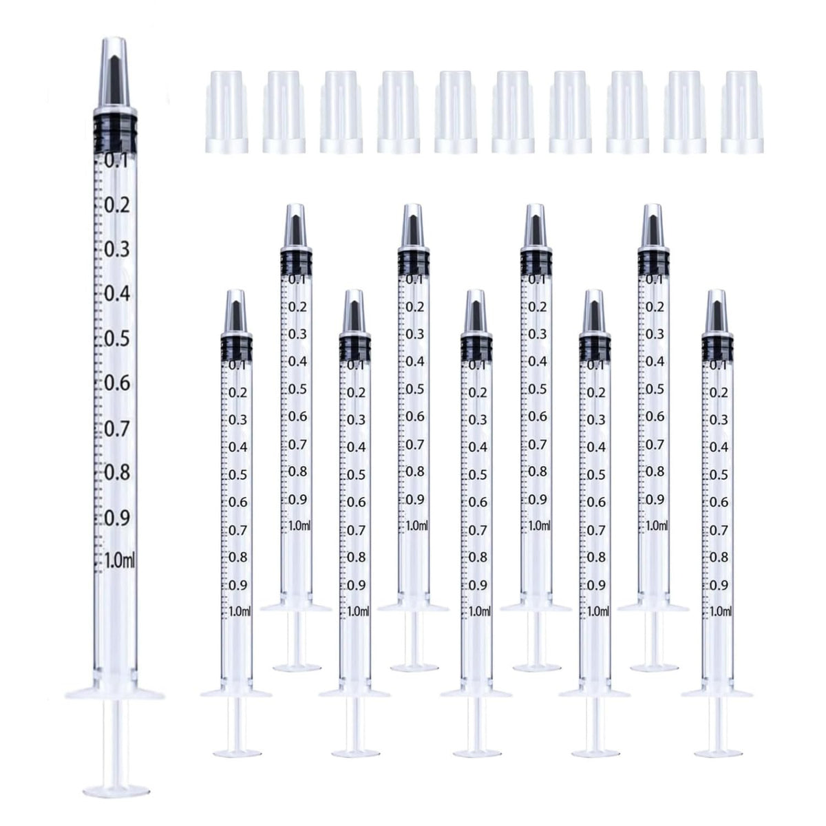 BSeWenerte 30pcs 1ml syringes with cap for safe transfer and feeding.