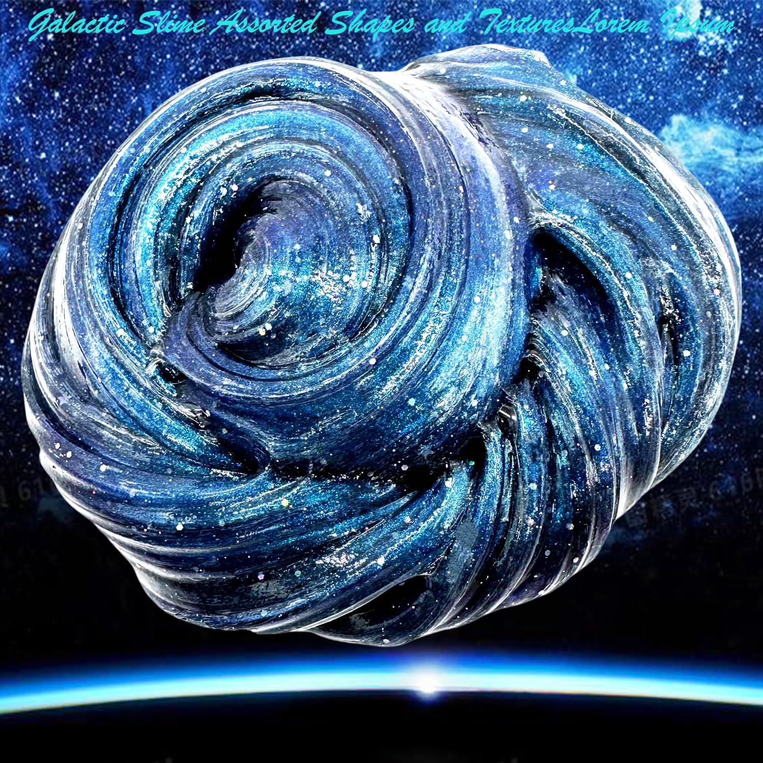 BSINHTIY Galaxy Glitter Slime Kit spacecraft charm enhances DIY slime gifts.