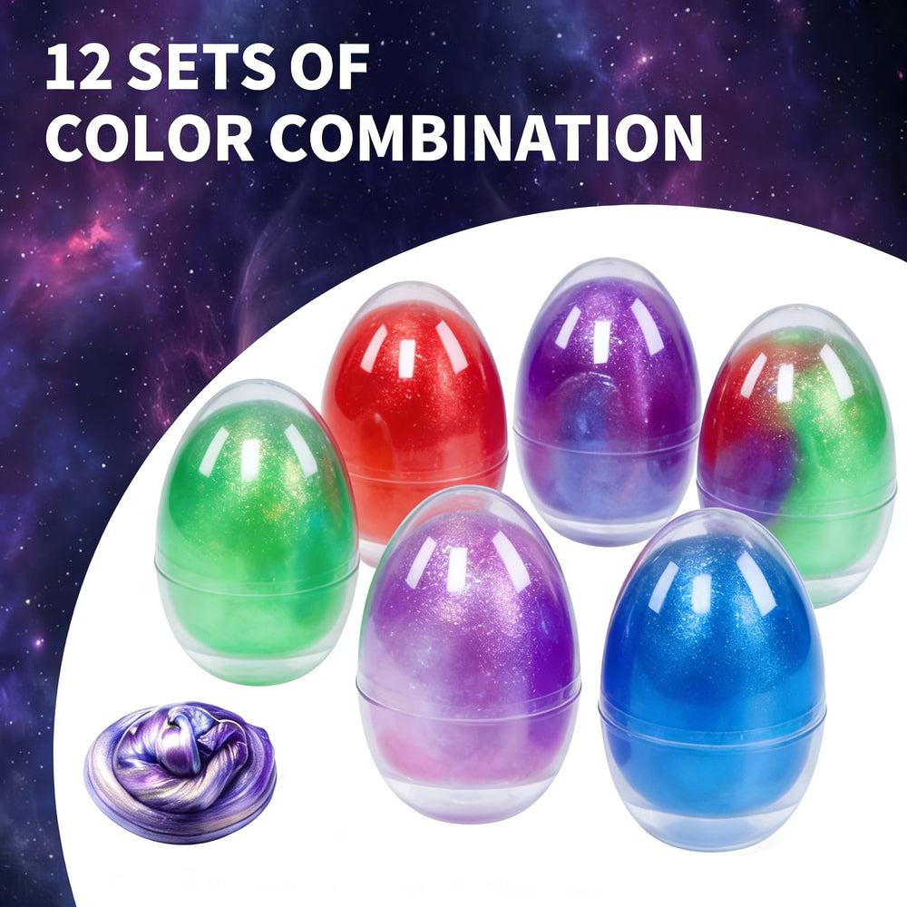 BSINHTIY Galaxy Slime Eggs stretchy texture ready for play.