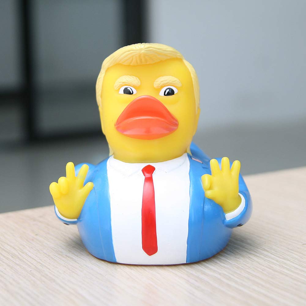 BSMTEBN bath time duck featuring Trump caricature for decorative tub styling