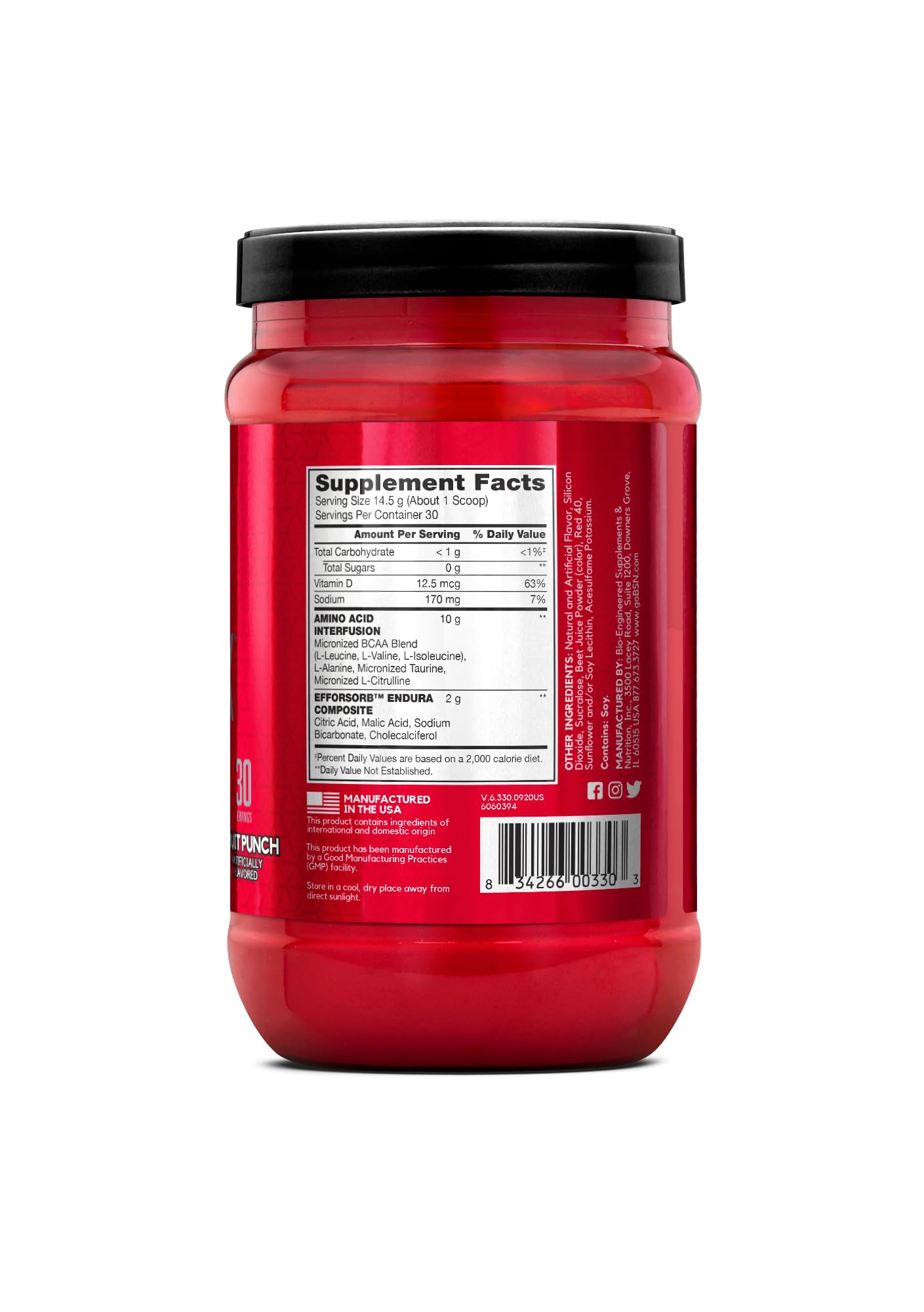 BSN Amino X container beside workout gear for recovery focus