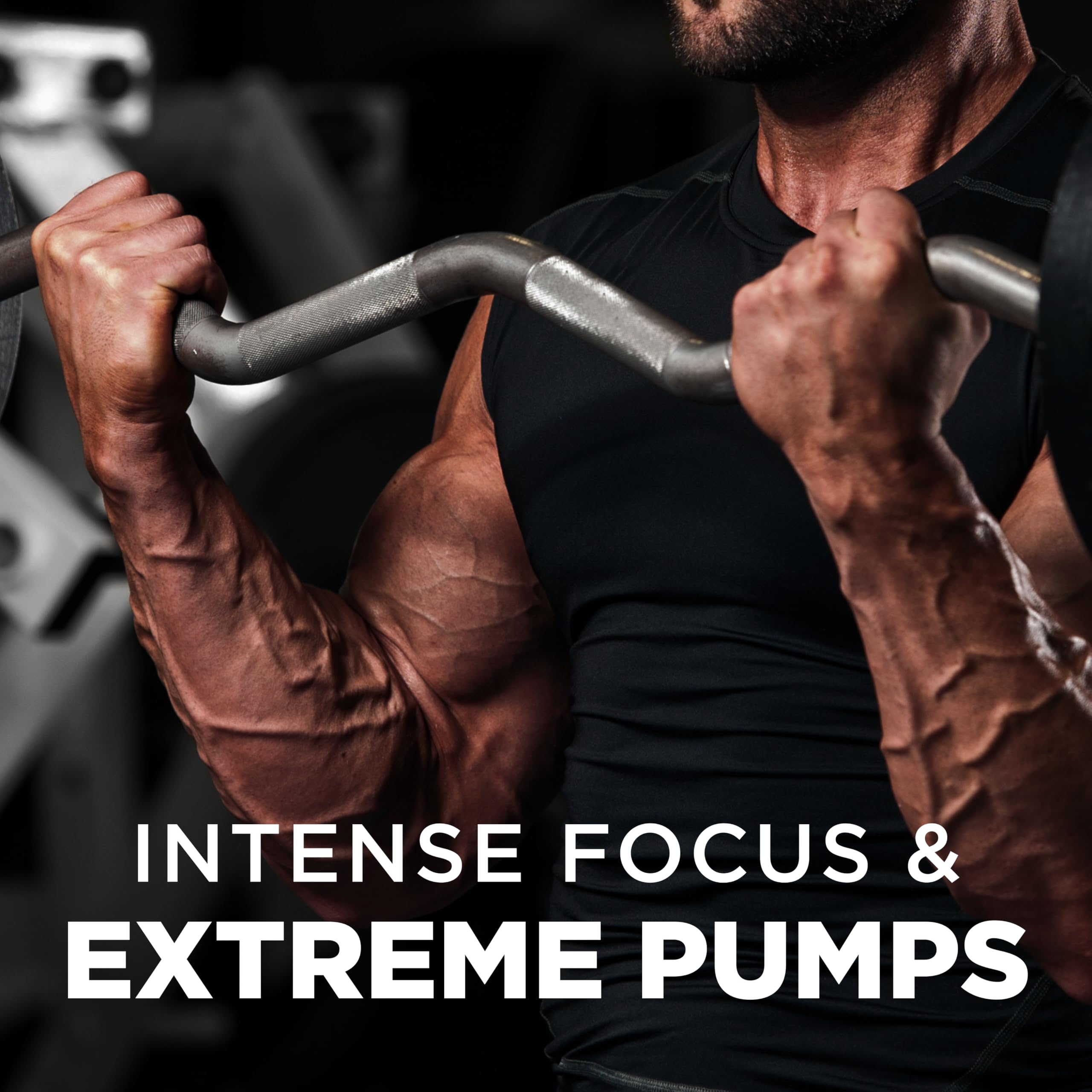 Athlete in gym using N.O.-XPLODE to boost focus and endurance