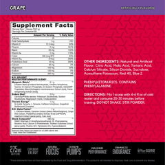 Close-up of BSN N.O.-XPLODE label highlighting ingredients for performance