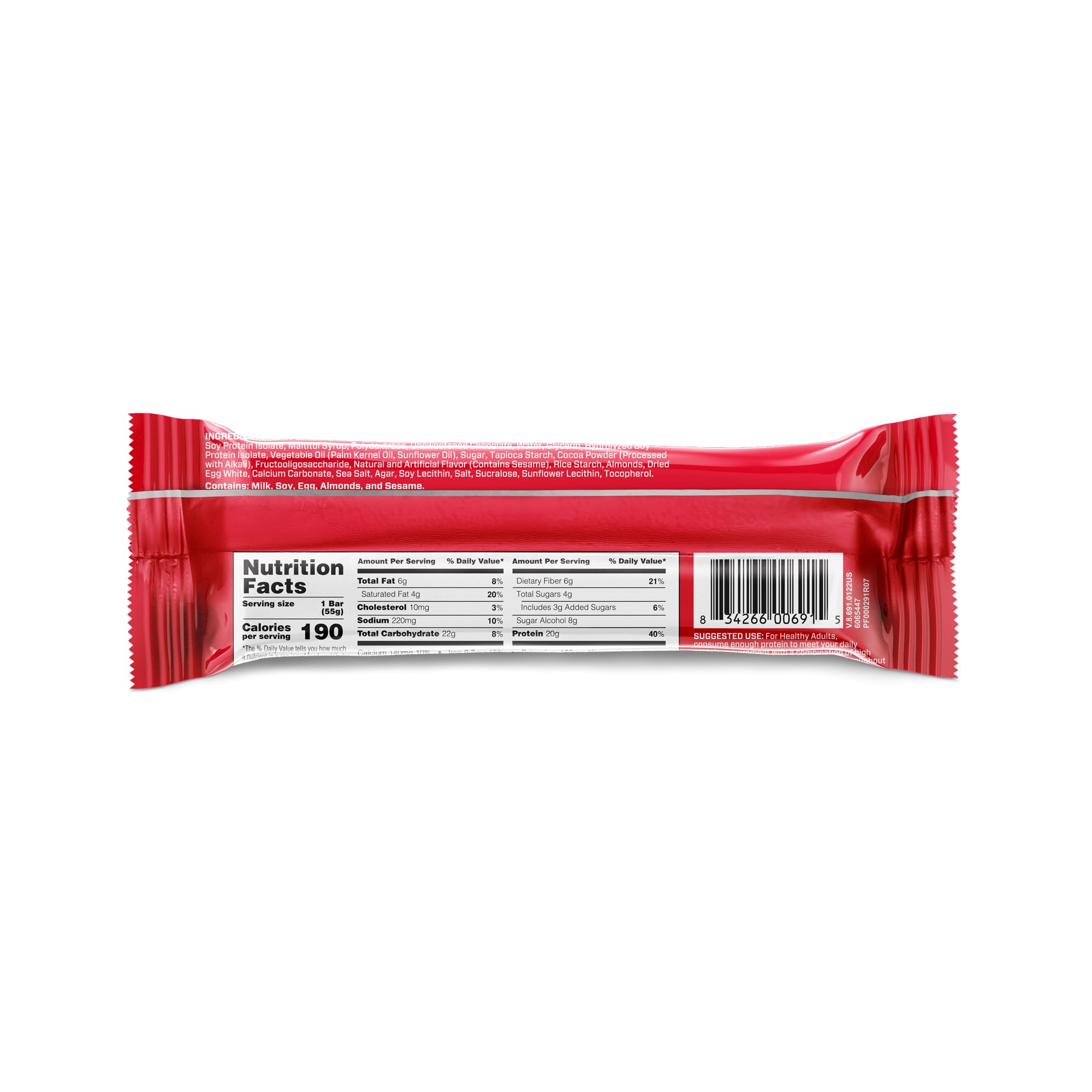 BSN Protein Crisp Bar serving-size information aids quick macro planning.