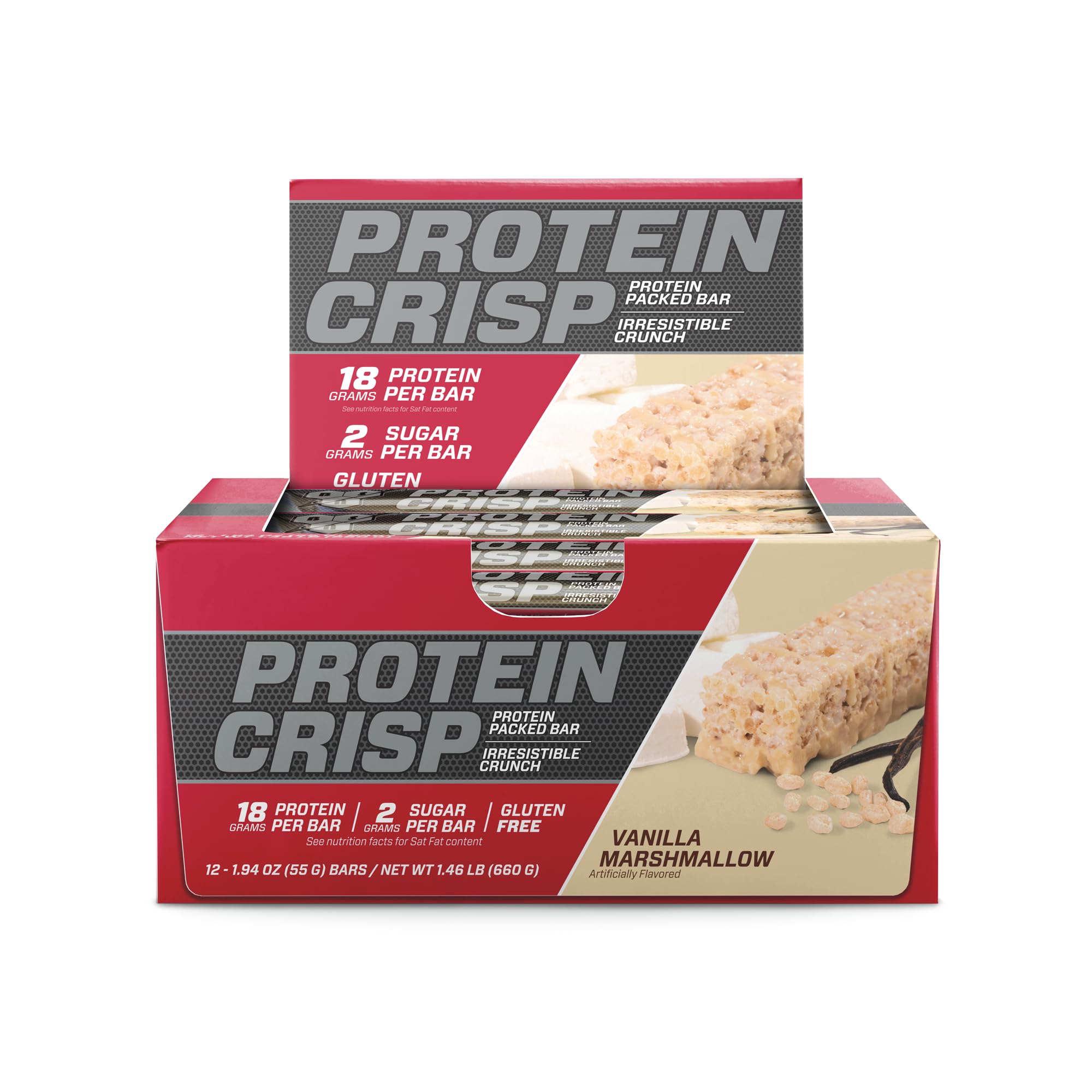 BSN Protein Crisp Bar Vanilla Marshmallow on-the-go shows convenient snack for busy days