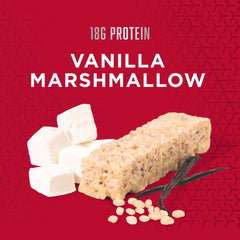 BSN Protein Crisp Bar Vanilla Marshmallow package view highlights convenient macro-friendly bar