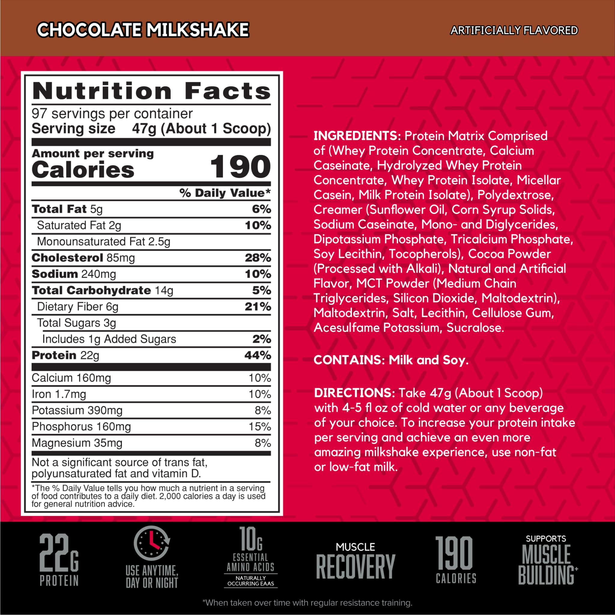 BSN SYNTHA-6 scoop in hand emphasizes convenient protein per serving.