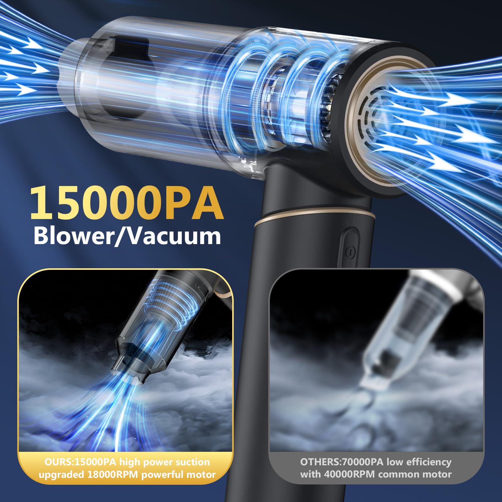 BSRCO 4-in-1 cordless vacuum with multiple attachments for versatile cleaning