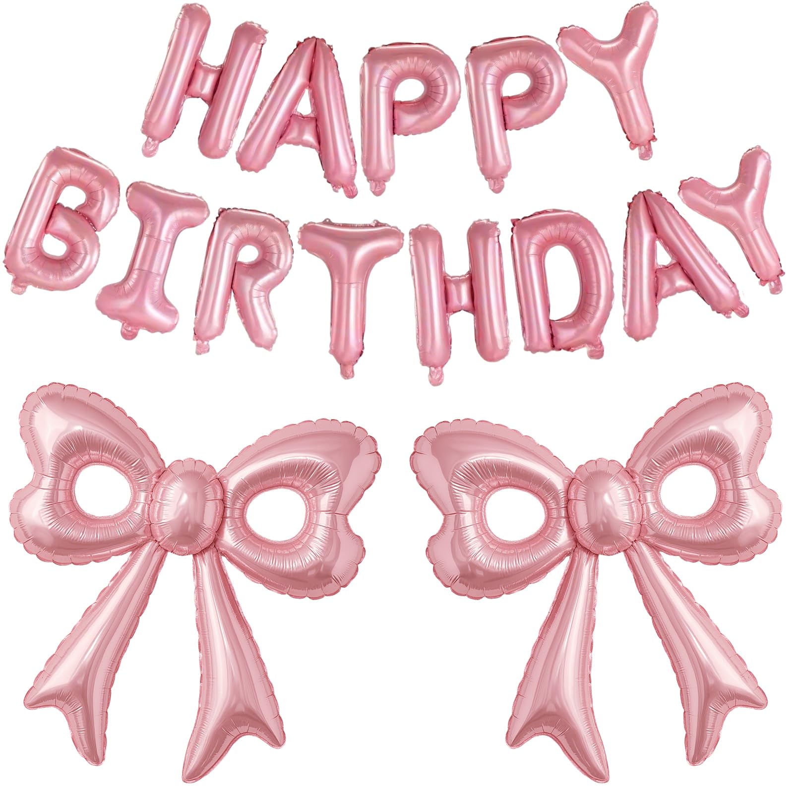 BSRESIN pink bow balloon 31-5inch creates a dramatic birthday centerpiece.