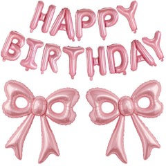 BSRESIN pink bow balloon 31-5inch creates a dramatic birthday centerpiece.