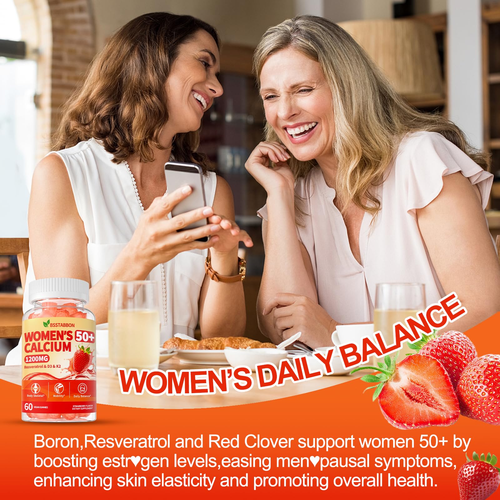 BSSTABBON bottle label highlights vegan, sugar-free formula for clean supplementation.