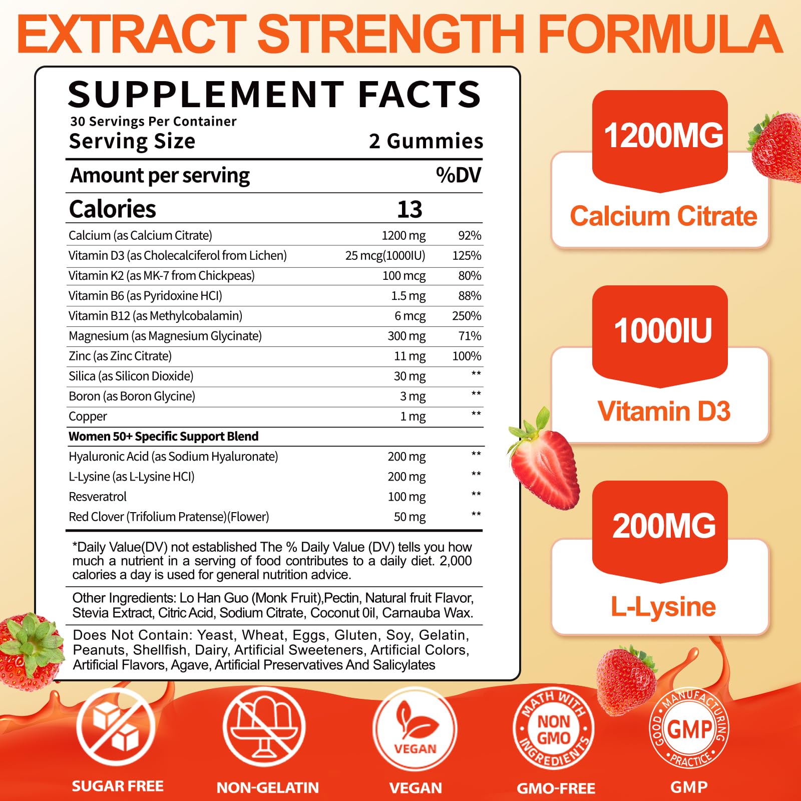 BSSTABBON gummies close-up with natural strawberry center.