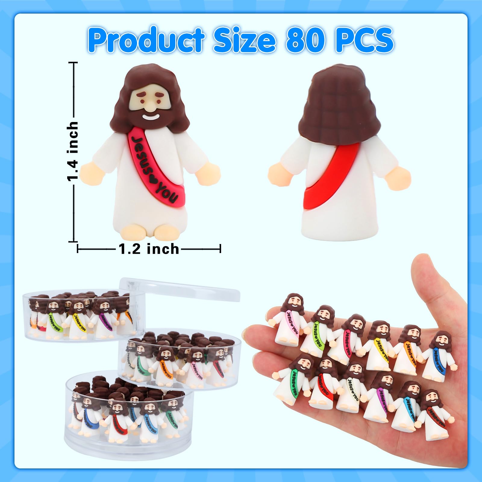 BSTCRAFT mini Jesus rubber durable surface for lasting keepsakes.