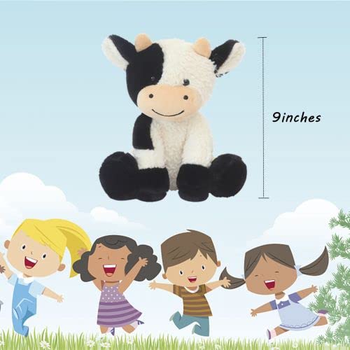 BSVOME 9-inch cow plush for bedtime cuddles and storytelling moments