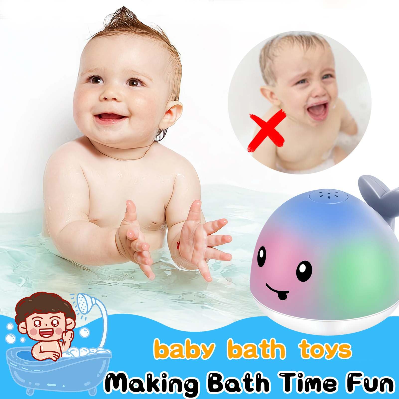 BSVZAIYN whale sprinkler bath toy activates automatically when in water