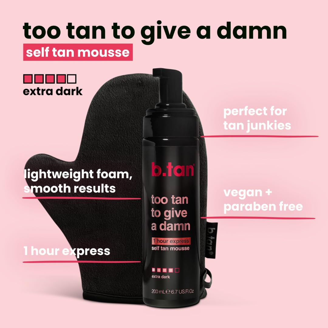 BTAN gold bronzing glow appears on skin for a natural looking tan.