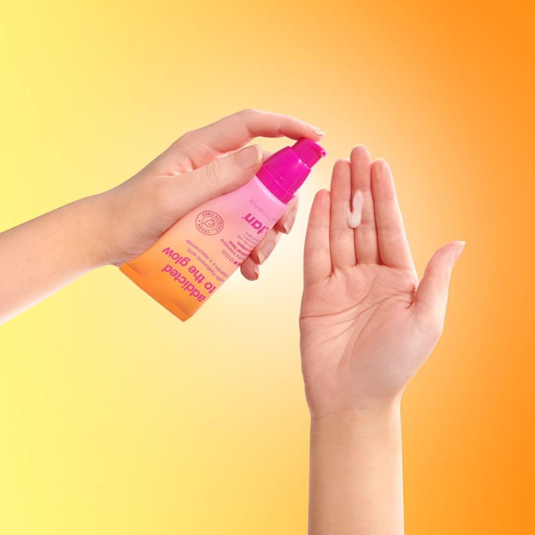 Travel-size bottle on vanity for convenient sunless tanning