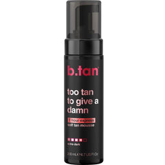 BTAN Ultra Dark self-tanner mousse bottle glides on with a deep bronze finish.