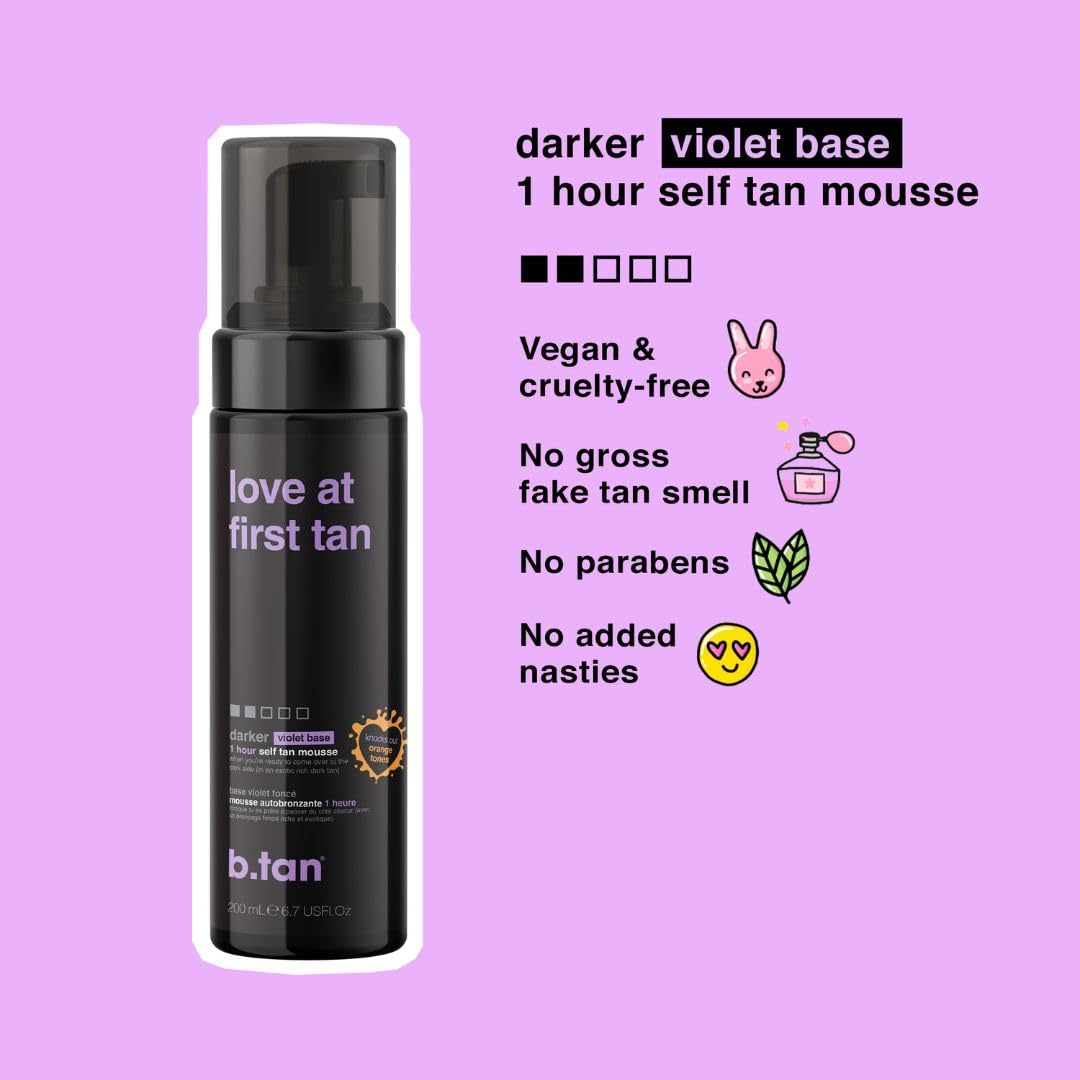 B.TAN Violet application mitt used for ultra-smooth results