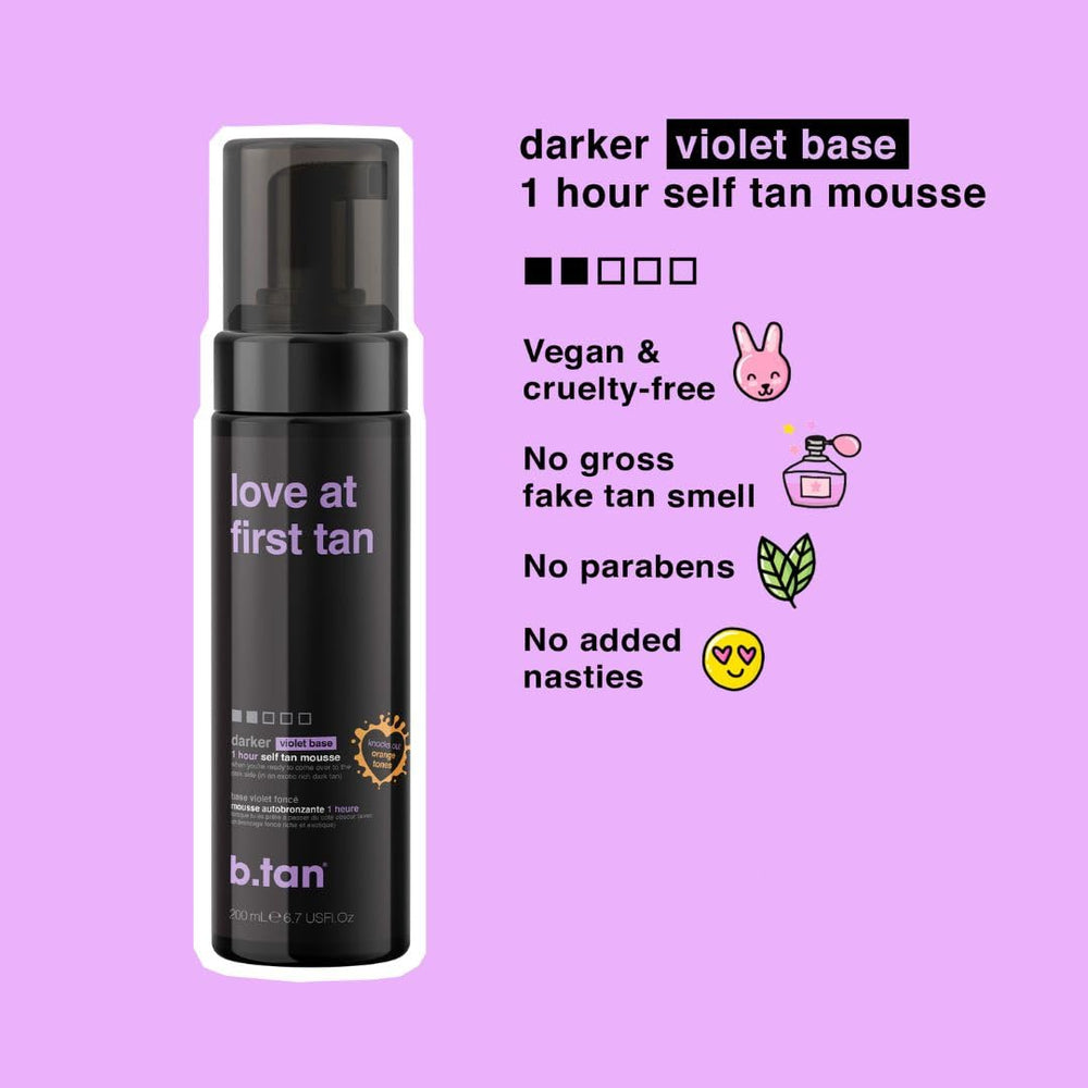 B.TAN Violet application mitt used for ultra-smooth results