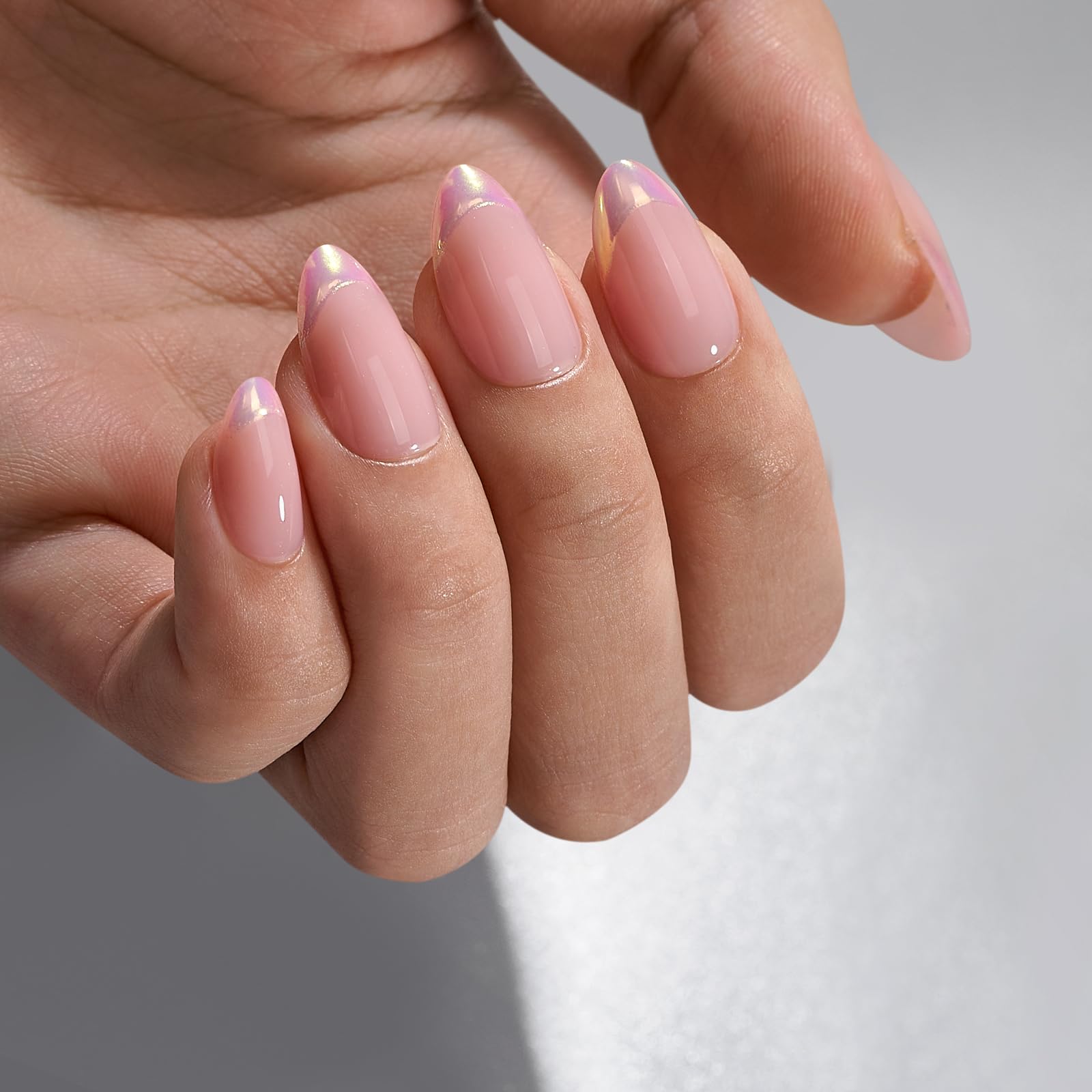 BTArtbox almond shape closeup shows natural fit and seamless cuticle line