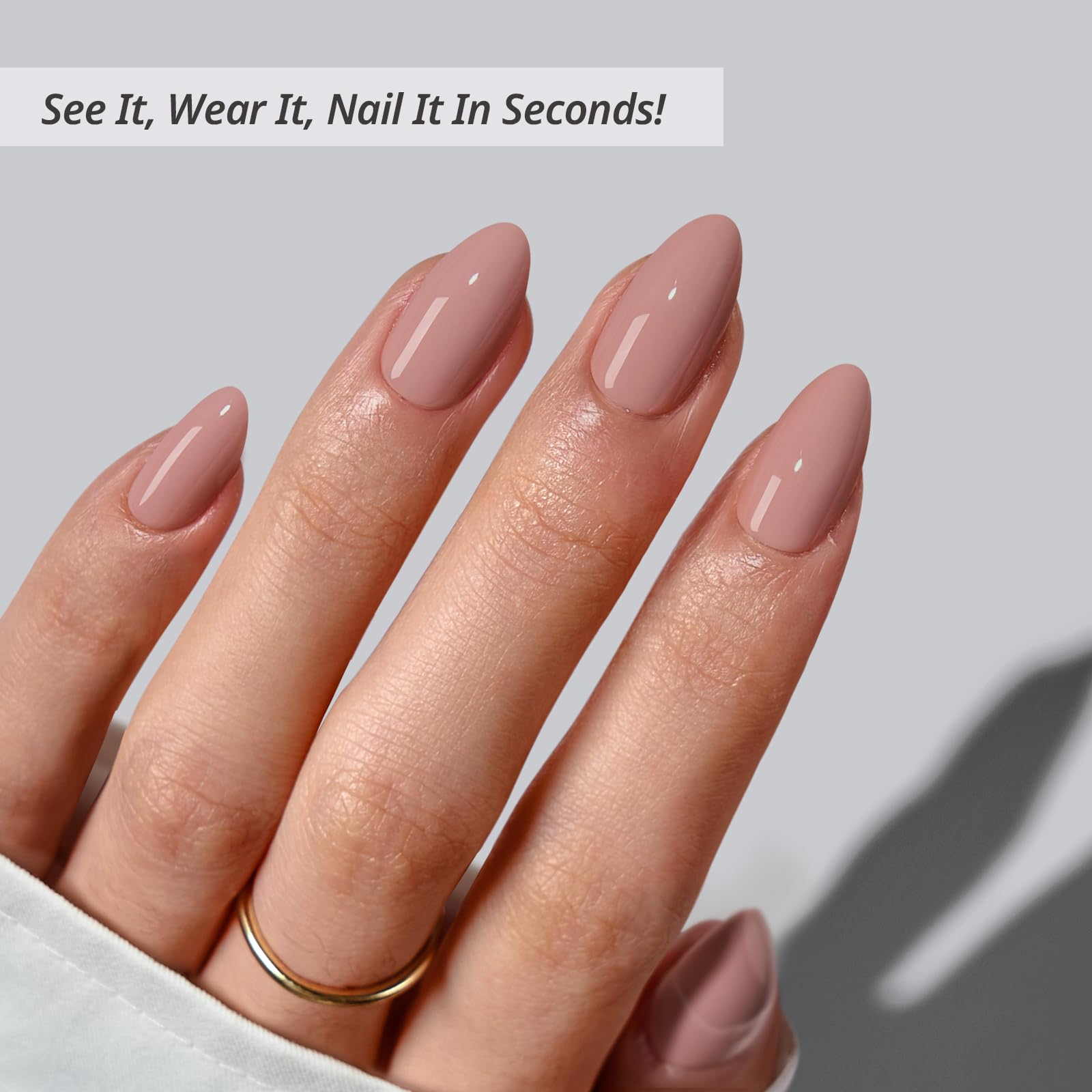 BTArtbox Almond Nails fall style on hand for everyday wear.