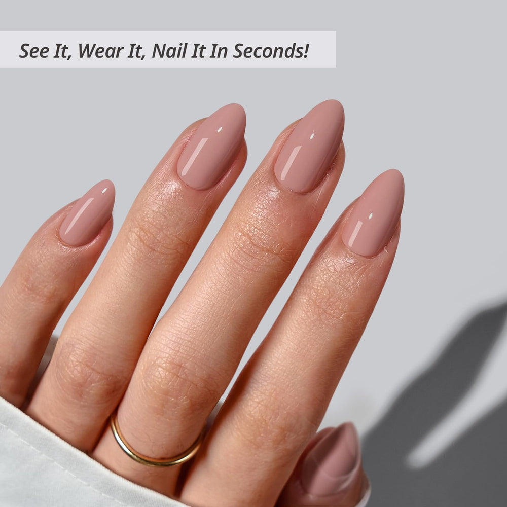 BTArtbox Almond Nails fall style on hand for everyday wear.