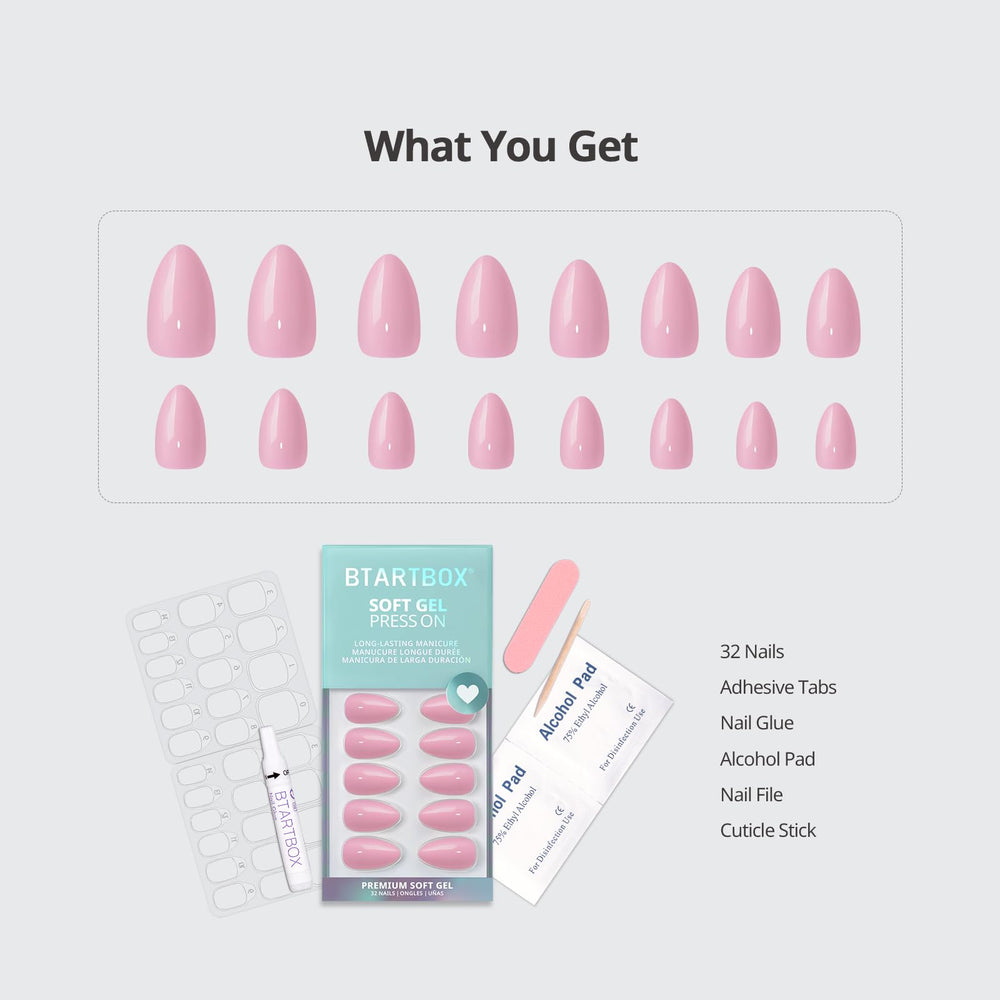 BTArtbox almond nails on hand featuring compact, everyday-ready design.