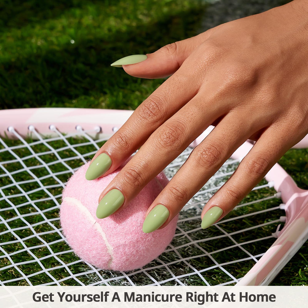 BTArtbox almond pastel green close-up reveals soft gel-like finish for seamless wear.
