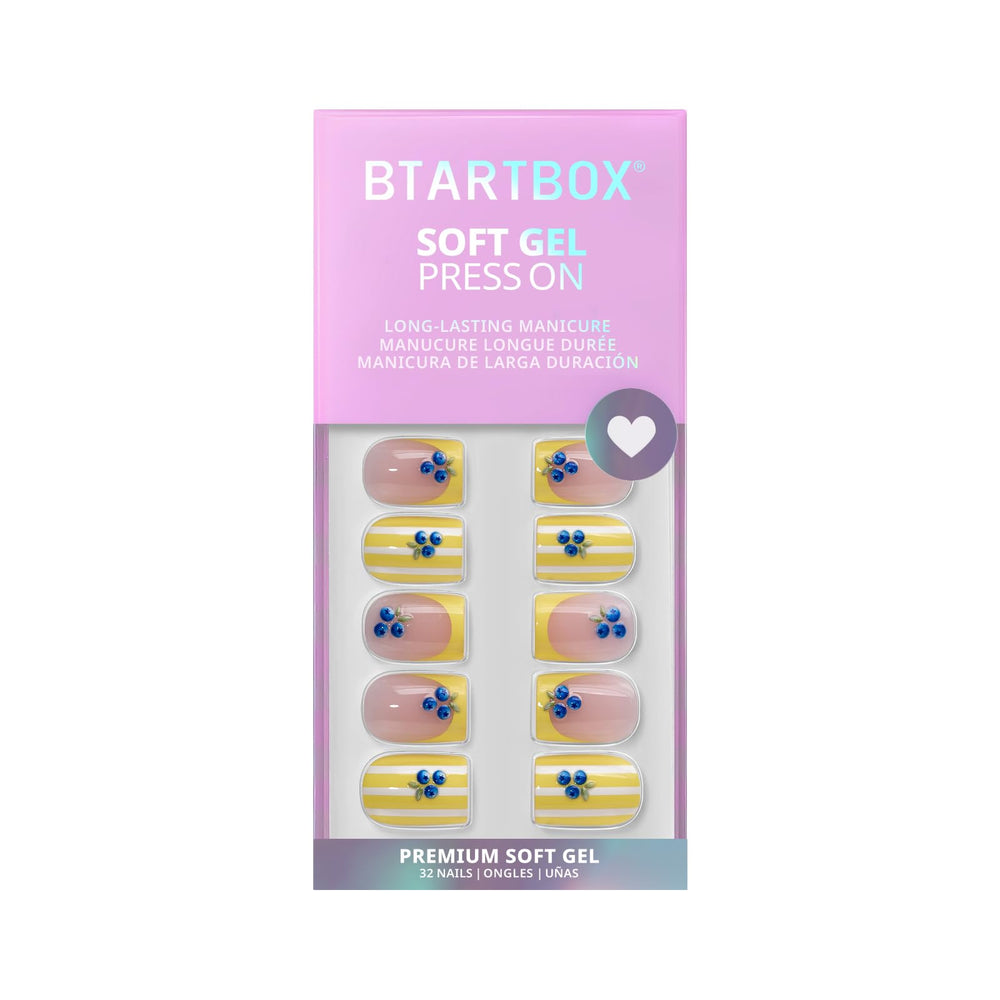 BTArtbox Blueberry Rain nails worn on hand for real-life use