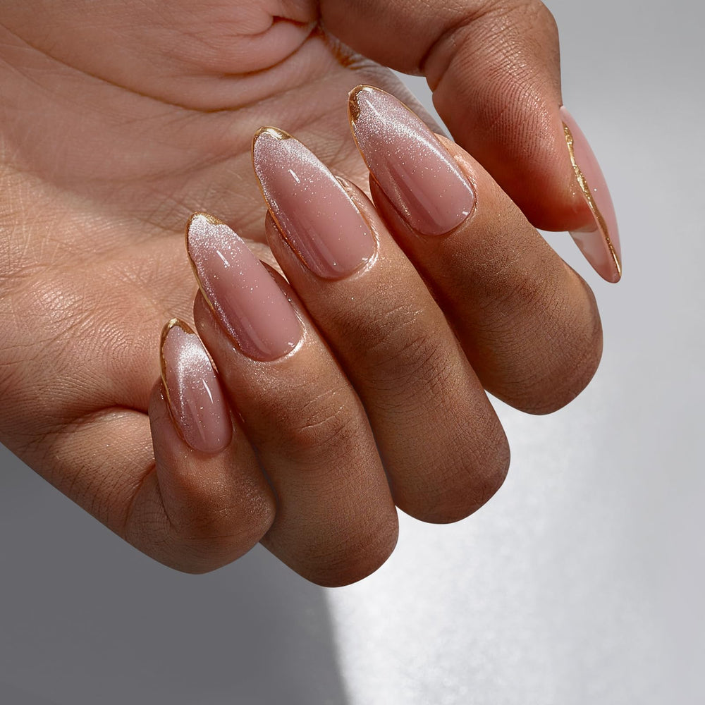 BTArtbox cat-eye mid-length nails with glossy finish for daily wear