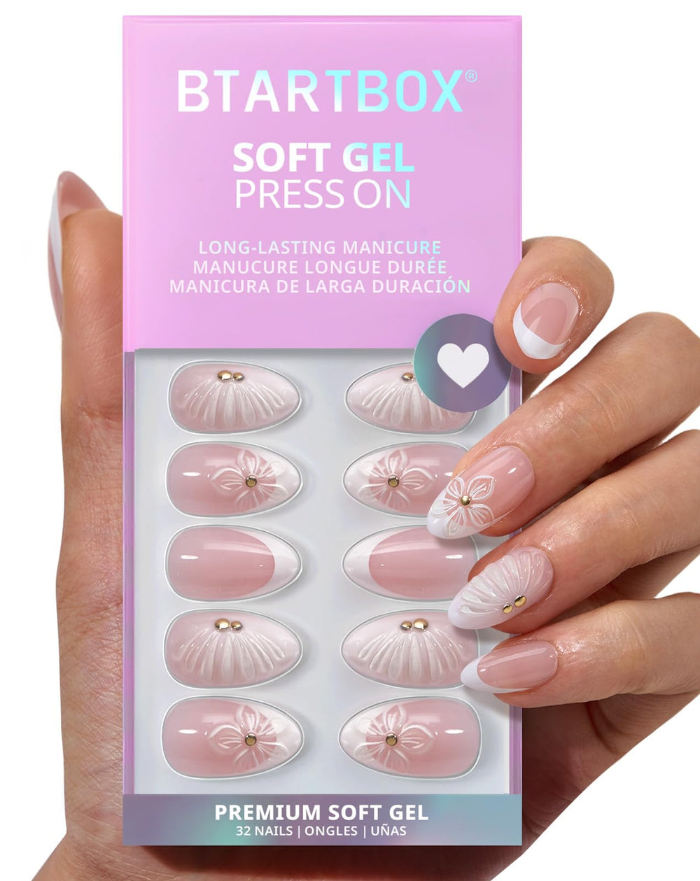 BTArtbox Dew-Kissed Bud 3D flower nails for a natural, lifelike manicure.