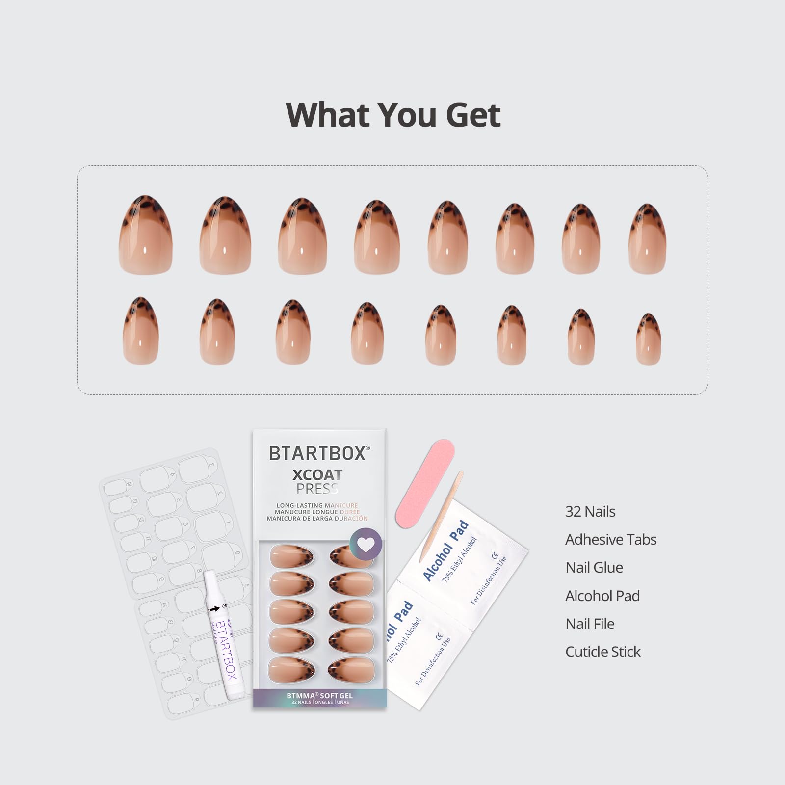 BTArtbox Espresso Leopard BTMMA texture promotes comfortable, movement-friendly nails.