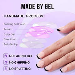 BTArtbox French tip nails on hand showcase seamless cuticle line